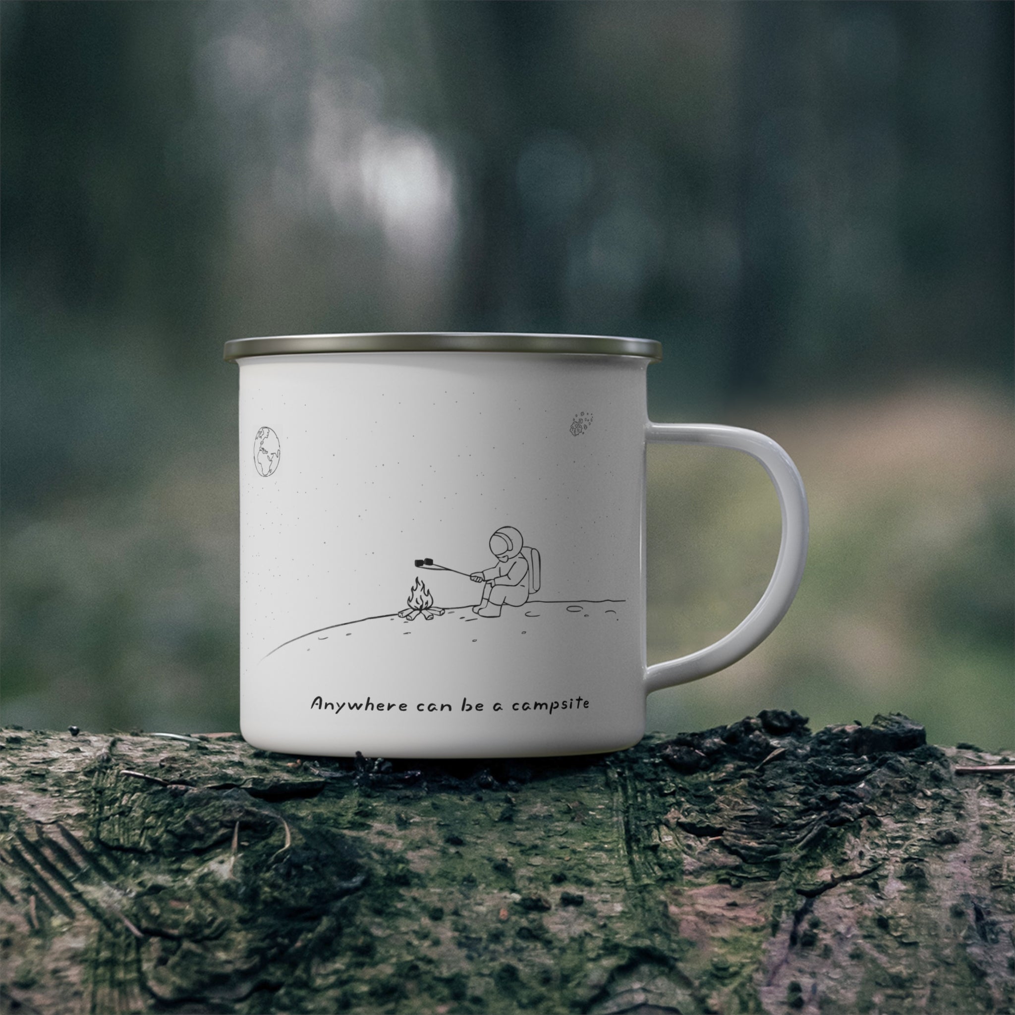 Adventurous Astronaut Enamel Camping Mug